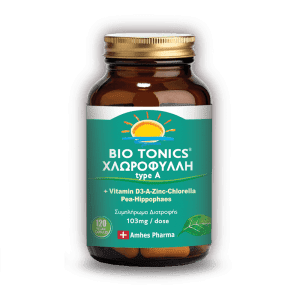 Bio Tonics Χλωροφύλλη Type A 120 κάψουλες – φυτικό συμπλήρωμα διατροφής για αποτοξίνωση, υγεία αίματος και ανοσοποιητική υποστήριξη