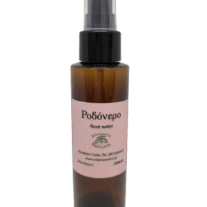 Μπουκάλι με 100% φυσικό ροδόνερο, ιδανικό για ενυδάτωση, τόνωση και καταπράυνση της επιδερμίδας.