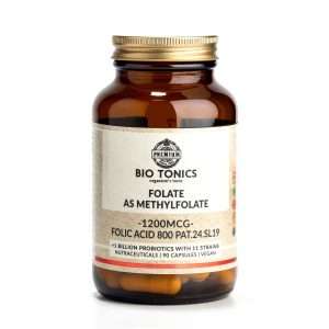 Bio Tonics Folate 1200mcg 90 φυτικές κάψουλες – ενεργό φυλλικό οξύ για ενέργεια και κυτταρική υποστήριξη
