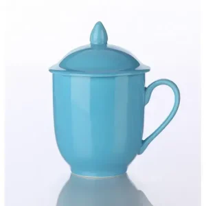 Κούπα 350ml με καπάκι και σουρωτήρι - γαλάζια