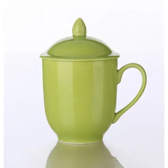 Κούπα 350ml με καπάκι και σουρωτήρι - πράσινη