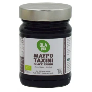 Ταχίνι Ολικής Άλεσης Μαύρο BIO 250gr – βιολογικό μαύρο ταχίνι από σουσάμι ολικής, σε γυάλινο βάζο